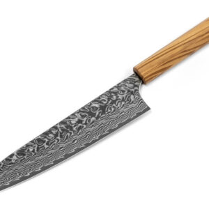 Damastmesser Gyuto 21 cm – SG2, 63 Lagen, Olivenholzgriff